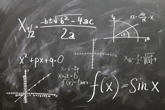 Math on a chalk board.