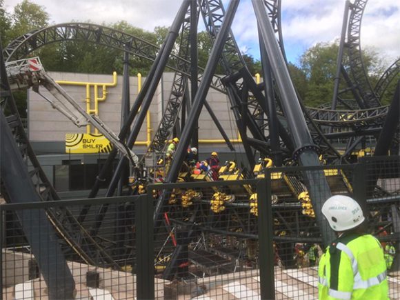 Accident on a rollercoaster.