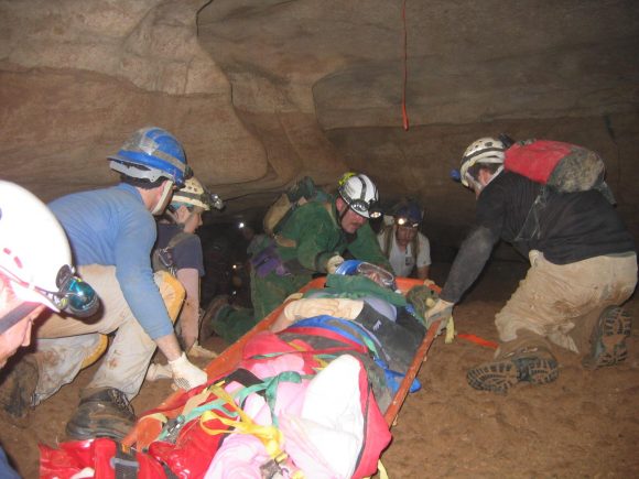 Cave rescue efforts.