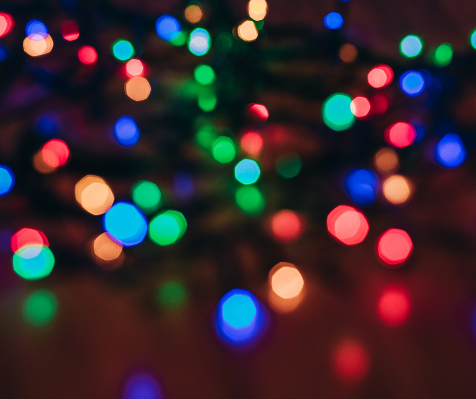 Multi-coloured string lights.