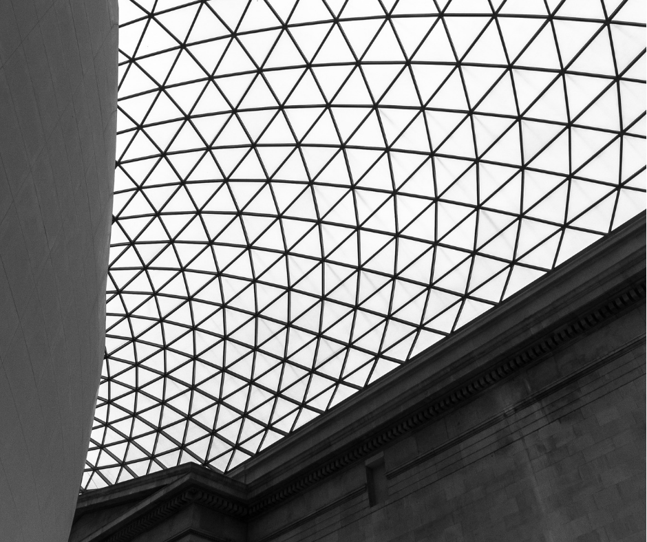 A patterned glass ceiling.