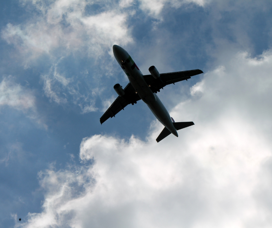 A plane flying in the sky
