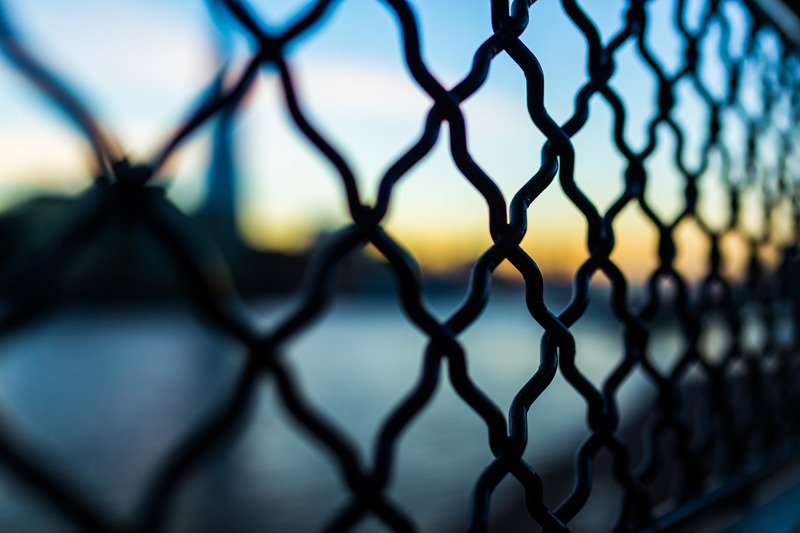 Black links of a fence.