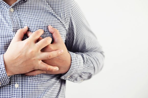 Man having chest pain